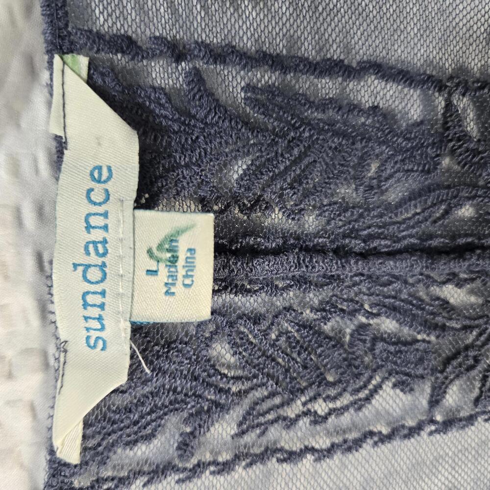 Sundance Sheer Floral Lace Mesh Cardigan Blue Boho Kimono Wrap Shrug Large - Picture 5 of 7